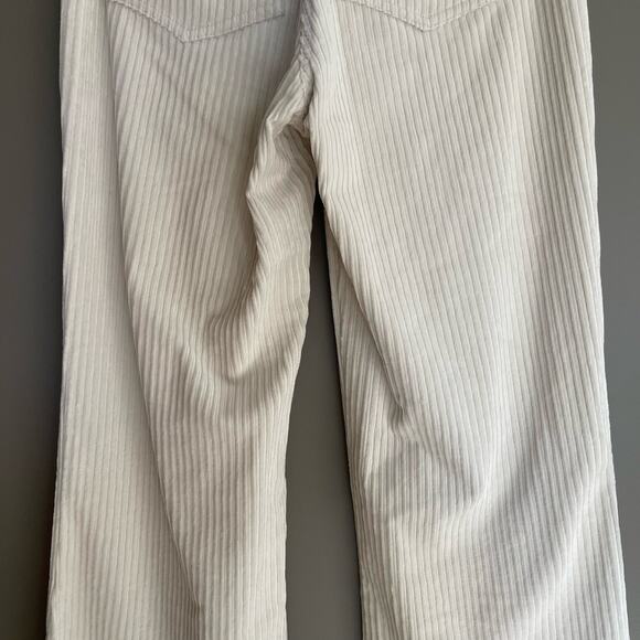 LA LIGNE Reece Trouser Ivory Size 2 Cream Corduroy Pant High Rise Wide Leg Chic - Picture 13 of 16